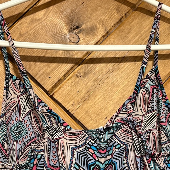 Geometric Print Jumpsuit - Blue and Pink - Picture 3 of 5